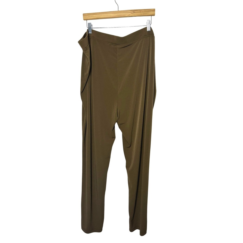 Susan Graver Essentials Pants Women's 2XTALL Brown Liquid Knit pull on plus size